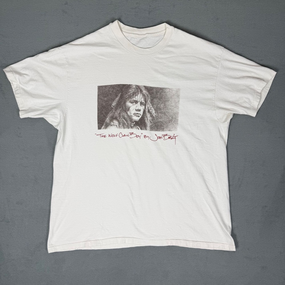 Vintage Joe Belt Cherokee Art T-Shirt The Wolf Clan Boy‎ Native American Tee XL
